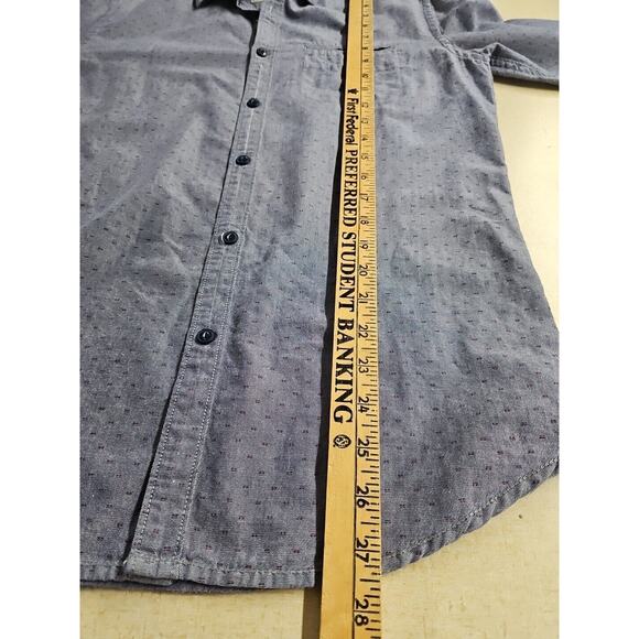 Freedom By Team Poe Mens Med. Button Down Shirt Blue With Red Flecks Branded - Picture 5 of 10